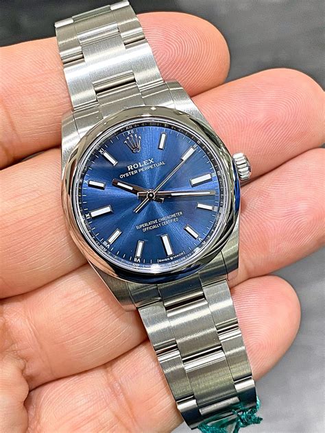 rolex oyster perpetual 34 blau|identify my Rolex Oyster Perpetual.